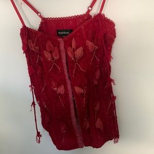Bebe Red Rose Blouse